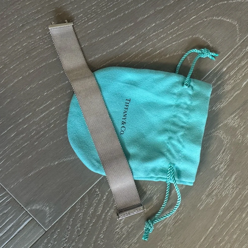 Tiffany & Co. Silver Mesh Bracelet with Diamond Accent Somerset - Picture 2 of 3